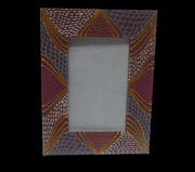 WOODEN PHOTO FRAME HAND PAINTED LEAF DESIGN