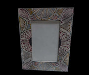 WOODEN PHOTO FRAME HAND PAINTED FLOWER DESIGN