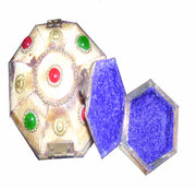 OCTAGONE SHAPE BONE JEWELERY BOX WITH STONE