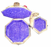 OCTAGONE SHAPE BONE JEWELERY BOX WITH STONE