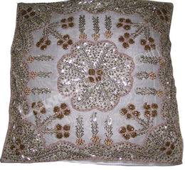 EMBROIDERY BEADED CUSHION COVER