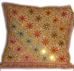 MIRROR WORK CUSHION COVER