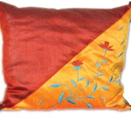 SILK EMBROIDERY CUSHION COVER