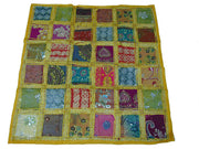 Ethnic Table Runner Sari Patchwork Hand Embroidered Wall Hanging