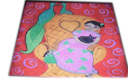 PEACOCK PRINT CUSHION COVER