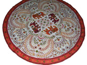 Crewel-Embroidered Cotton Table Runner