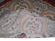 Crewel-Embroidered Cotton Table Runner