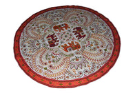 Crewel-Embroidered Cotton Table Runner
