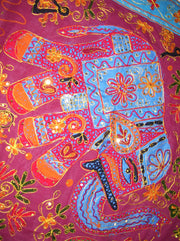 Patch Work Embroidered Elephant Wall Hanging Table Runner