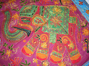 Patch Work Embroidered Elephant Wall Hanging Table Runner