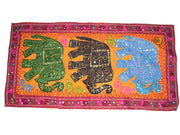 Patch Work Embroidered Elephant Wall Hanging Table Runner