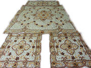 Organza fabric Hand Embroidered Table Cover