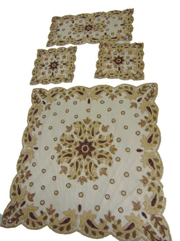 Pearl Embroidery Table Cover