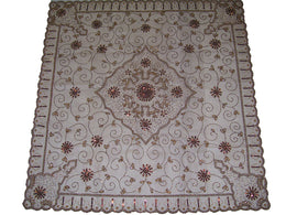 Cutwork & zig zac table cover