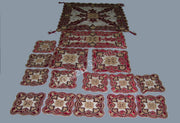 VELVET WITH  NET TABLE COVER (16 PCS SET)