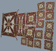VELVET WITH  NET TABLE COVER (16 PCS SET)
