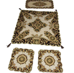 Velvet With Net Table Cover (4 PCS SET)