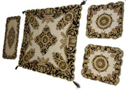 Velvet With Net Table Cover (4 PCS SET)