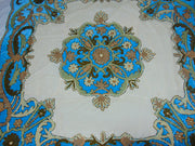 Blue Velvet With Net Table Cover (4 PCS SET)