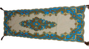 Bead Blue Velvet With Net Table Runner(50Wx150Lcm)