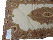 Bead Brown Velvet With Net Table Runner(50Wx100Lcm)