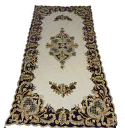 Bead coke Brown Velvet Dining Net Table Cover(110Wx220Lcm)
