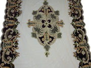 Bead coke Brown Velvet Dining Net Table Cover(110Wx220Lcm)