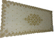 Golden Embroidered Dining Table Cover