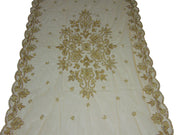 Golden Embroidered Dining Table Cover