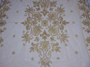 Golden Embroidered Dining Table Cover