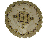 Golden Embroidery Round Table Cover(100x100cm)