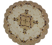 Golden Embroidery Round Table Cover(100x100cm)