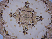 Golden Embroidery Round Table Cover(100x100cm)
