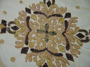 Golden Embroidery Round Table Cover(100x100cm)