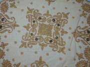 Cutwork Golden Embroidery Round Table Cover(100x100cm)