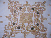 Cutwork Golden Embroidery Round Table Cover(100x100cm)