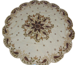 Cutwork Golden Embroidery Round Table Cover(150x150cm)