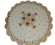 Cutwork Golden Embroidery Round Table Cover(150x150cm)