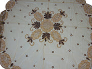 Cutwork Golden Embroidery Round Table Cover(150x150cm)