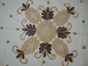 Cutwork Golden Embroidery Round Table Cover(150x150cm)