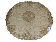 zig zac Gold Embroidery Round Table Cover(150x150cm)