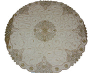 zig zac Gold Embroidery Round Table Cover(150x150cm)