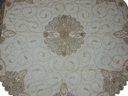 zig zac Gold Embroidery Round Table Cover(150x150cm)
