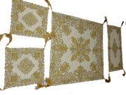 Golden Velvet With Net Table Cover (4 PCS SET)
