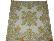 Golden Velvet With Net Table Cover (4 PCS SET)