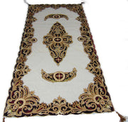 Coke Brown Velvet Net Dining Table Cover(110Wx220Lcm)