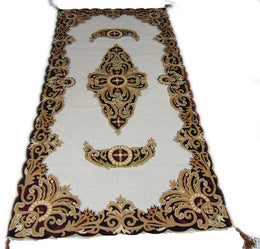 Coke Brown Velvet Net Dining Table Cover(110Wx220Lcm)