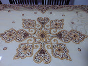 Golden Embroidered  6 seat Dining Table Cover