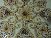Golden Embroidered  6 seat Dining Table Cover