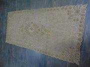 Golden Embroidered  6 seat Dining Table Cover